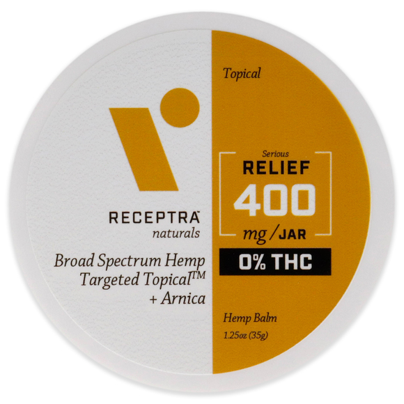 Serious Relief 400mg Or percent THC Drops Balm by Receptra Naturals-1.25 oz - Picture 2 of 5